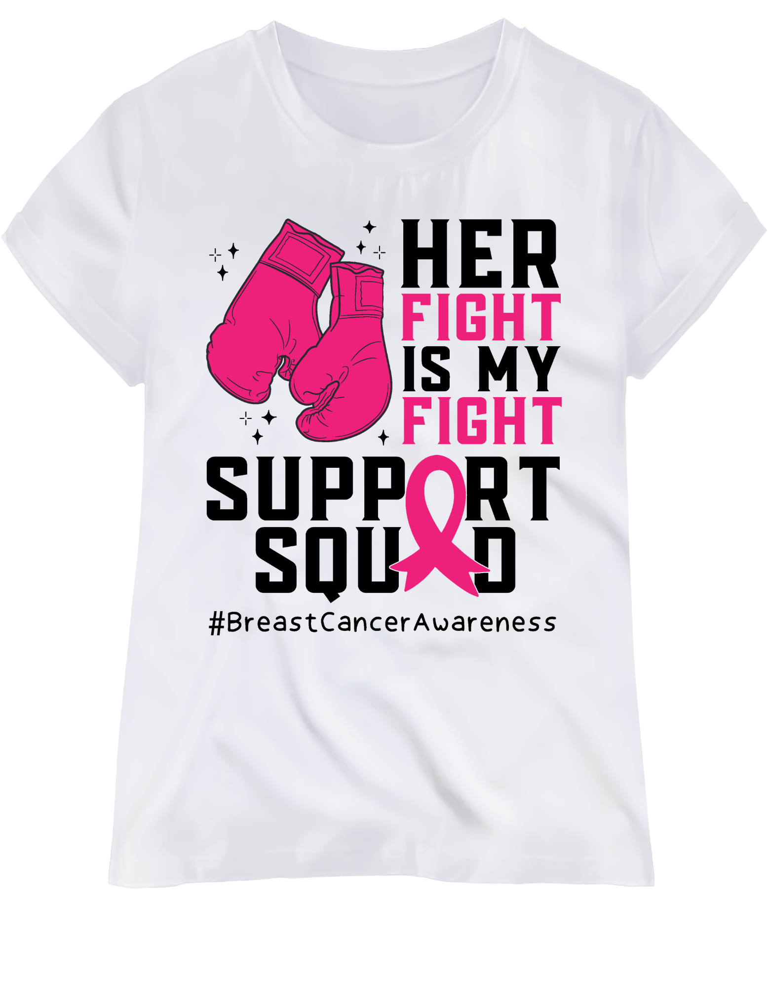Her Fight Breast Cancer Awareness Shirt White The Crankstar Shop
