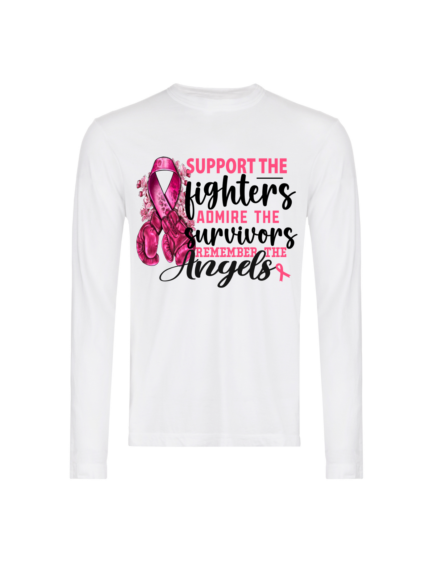 Support, Admire, Remember Breast Cancer Awareness -  Unisex Long Sleeve T-Shirt