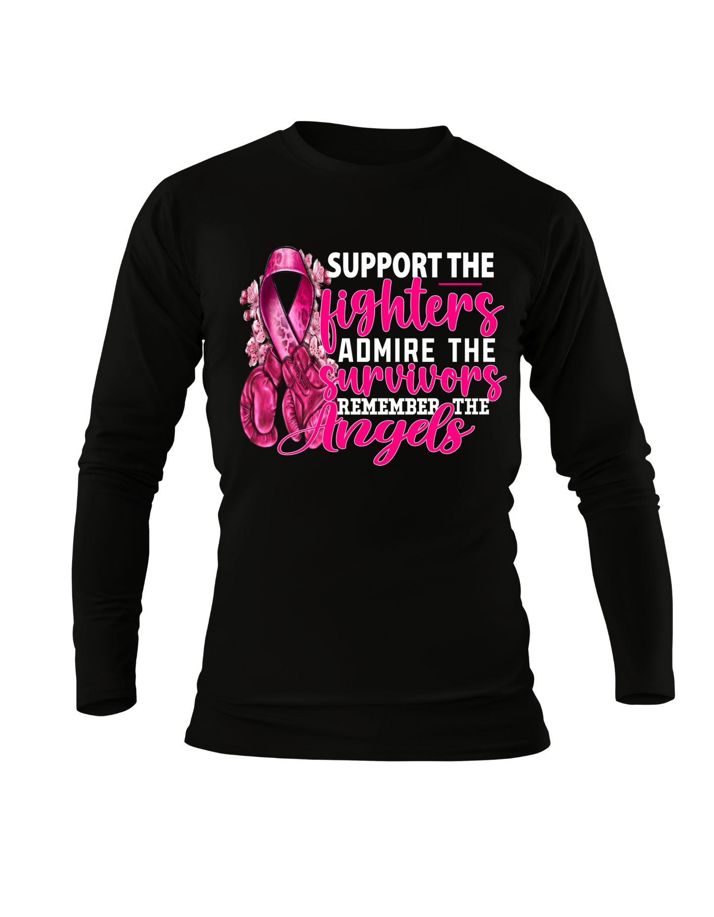 Support, Admire, Remember Breast Cancer Awareness -  Unisex Long Sleeve T-Shirt